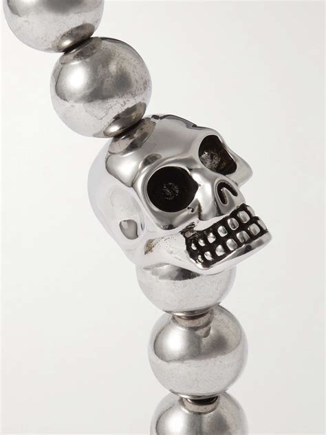 alexander mcqueen skull bracelet silver